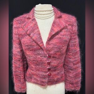 Betsey Johnson Fuzzy Pink Blazer